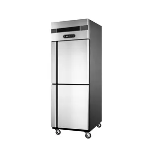 Refrigerador vertical comercial de 2 puertas, refrigerador de cocina económico para restaurante, superior e inferior, 2 secciones
