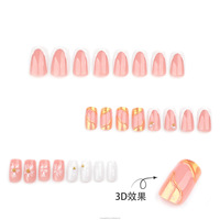 Fournisseur de faux ongles en acrylique français à couverture complète, 24 pièces
