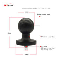 Support de téléphone de voiture à bille de 1 pouce pivotant à 360 degrés 1/4 ''vis Mini base de rail à tête sphérique pour support Go Pro support de téléphone Gps X