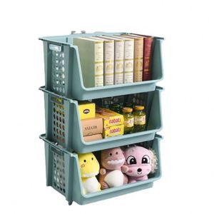 1-4 Tier Multipurpose Plastic Stacking Storage Basket Organizer Rack Open Front for Vegetable Fruit <b>Kitchen</b> <b>Pantry</b> with Wheel - Product Image 1