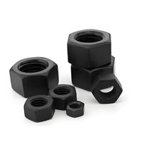 Écrou à bride hexagonale en acier au carbone DIN6331 avec rondelle monobloc, plaque de pressage moulée, CLASSE 4, oxyde noir, M6, entièrement fileté, droit, 10 mm