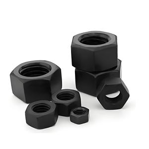 Écrou à bride hexagonale en acier au carbone DIN6331 avec rondelle monobloc, plaque de pressage moulée, CLASSE 4, oxyde noir, M6, entièrement fileté, droit, 10 mm - Product Image 4