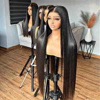 Wig Rambut Asli Vietnam Mentah Grosir, Wig Rambut Manusia Tanpa Proses dengan Lace Transparan untuk Wanita Kulit Hitam