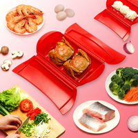 Küche Lebensmittel qualität Mikrowelle Ofen Silikon Lebensmittel Dampf garer Topf Gemüse Meeres früchte Fisch kocher Gesundes Kochen Dampf koffer