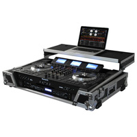 Dj flight case rack avec mélangeur dj contrôleur flight cases pour numark ns7ii / ns7iii / ns7 avec 1U Rack Space et Glide Platform