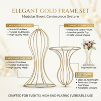Support à fleurs en fer doré de luxe européen, centre de table de mariage et décoration de fête, support à fleurs avec un design élégant en spirale