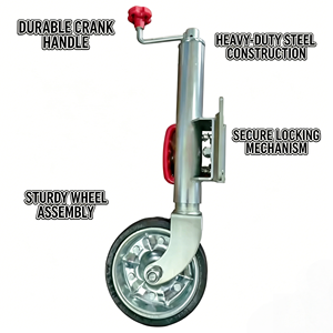 Ruota Girevole con Tubo Esterno da 57mm e Tubo Interno da 51mm, Capacità 700KG, Ruota da 8'' per Rimorchi Utilitari Pesanti Australiani - Product Image 3