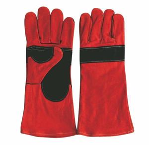 लंबी आस्तीन गर्मी प्रतिरोधी गाय विभाजन चमड़े वेल्डिंग दस्ताने - Product Image 5