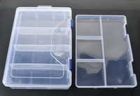 Boîte de rangement en plastique transparent avec séparateurs amovibles, boîte de rangement à double étage, compartiment réglable