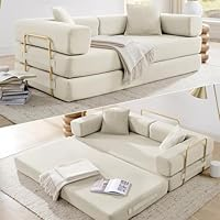 Adjustable Cushion Back Sleeper <b>Sofa</b>, Corduroy Polyurethane Upholstered Foldable Compressed Sectional Couch for Apartment <b>Office</b> - Product Image 6