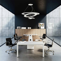 Ensemble table et chaises de conférence modulaires en bois avec assemblage de bricolage au design moderne-Mobilier de bureau commercial