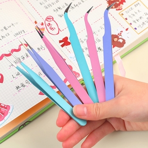 Pince à épiler en acier inoxydable colorée pour le scrapbooking et la création de carnets, outil DIY pour autocollants et rubans de papier couleur macaron, vente en gros - Product Image 1