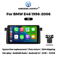 MEKEDE 4 cœurs 2+32 Go Écran IPS 1024*600 Android 14 Car-play Autoradio FM Navigation pour BMW E46 1998-2006