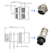 Connecteur d'aviation GX16-10 broches et prise d'aviation M16 2-10 broches Connecteur d'alimentation pour équipements automatisés/applications de batteries au lithium