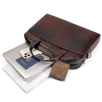 Sac à bandoulière pour ordinateur portable en cuir véritable pour hommes, 15,6 pouces, grande capacité, imperméable, super léger, réduction de la charge