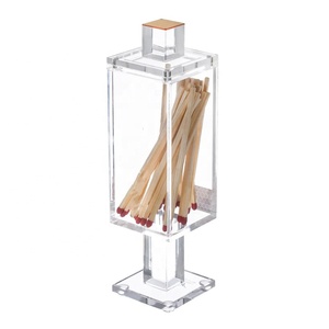 YAGELI Magnetic lid decorative custom empty clear perspex match matchbox holder acrylic matchstick box