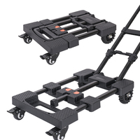 Chariot à main pliable en métal, chariot à 4 roues pliable, chariot pour bagages, chariot pour valises