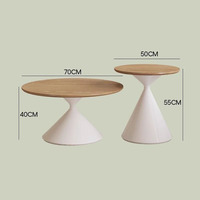Vente en gros Ensemble de tables basses rondes modernes Tables basses en bois pour le salon