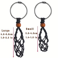 Porte-clés tressé vintage en maille de pierre naturelle et cristal, motif dragon européen-américain, en polyester, réglable