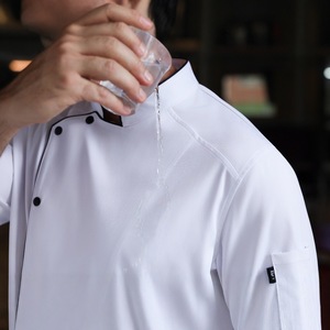 Chef Uniform Mid Sleeve Waterproof Oil Proof Stain Resistant Catering Workwear Set Men Restaurants Teahouses - Product Image 3