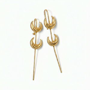Gold Crescent Moon <b>Ear</b> <b>Cuff</b>| Celestial <b>Ear</b> Wrap <b>Earrings</b> | Boho Statement Climber - Product Image 1