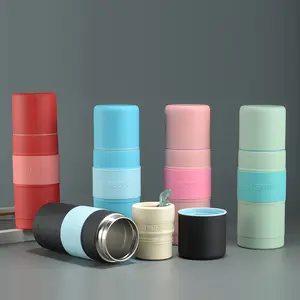 2023 New 500ML Rubber painted Double Wall Stainless Steel Vacuum Flask Yerba Mate Terere Straw Cups