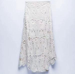 Conjunto de Dos Piezas de Top Corto sin Mangas de <span class=keywords><strong>Ganchillo</strong></span> para Mujer, Falda de Playa Tejida, Talla Única - Product Image 5