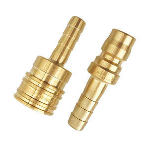 מתאם חיבור מהיר לצינור אוויר תעשייתי, נקבה, NPT 1/4 אינץ', פליז, ערכת מחבר ותקע, לחץ גבוה, משטח חלק - Product Image 1