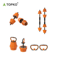 Ensemble d'haltères réglables TOPKO haltères libres, ensemble de poids 4 en 1, haltères, haltères, haltères, kettlebell pour l'entraînement en force