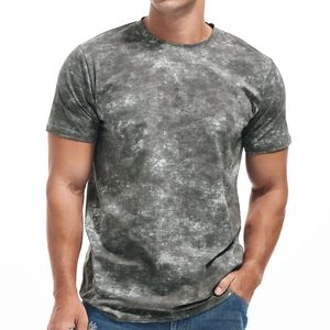 Camiseta de punto con cuello redondo para hombre, corte regular, algodón elástico, informal, con estampado gráfico 3D, para verano - Product Image 1