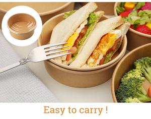 Alimentos descartáveis biodegradáveis para levar Levar Papel Kraft Salada Tigela De Papel Com Tampa - Product Image 6