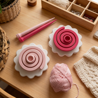 Nouveau Kit de Tricot Atmosphérique aux Couleurs Macaron, Outils Créatifs pour Fil en Bobine, Impression 3D Jiangsu 12+ ans
