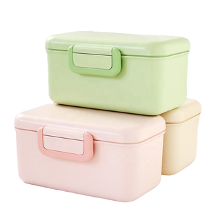 Lonchera de Plástico Rectangular, Linda, de Dos Niveles, con 3 Compartimentos, Apilable, Portátil, Libre de BPA, Estilo Coreano, Ecológica, de Grado Alimenticio, Color Rosa - Product Image 5