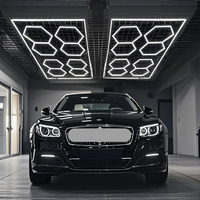 Kit de lampes LED hexagonales pour garage en gros, atelier, 8 grilles, matériau PC, AC85V-265V, 568W, haut lumen, IP55, 6500K, CRI80