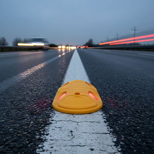 Reflector Ovalado Amarillo de ABS para Carreteras, Separador de Carriles, Equipo de Seguridad Vial 12006 YB Ileritraffic - Product Image 3