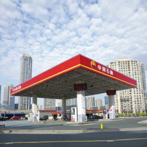 Station-service préfabriquée, abri de voiture, pare-soleil avec <span class=keywords><strong>toit</strong></span> <span class=keywords><strong>plat</strong></span>, bâtiments à une seule pente et à <span class=keywords><strong>double</strong></span> pente - Product Image 2