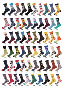 56 Nation Make Your Own Custom Logo 100% Cotton Business Women Crew Happy Funny Crazied Colorful Socks For Women