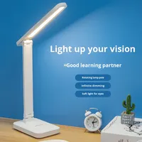 Lampe de table LED tricolore, grande source de lumière, protection oculaire, pliable, pour chevet, en ABS, pour étudiants, ornement de bureau