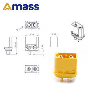 מחבר XT60H 2P דו-ליבתי נחושת נקבה וזכר עם מעטפת IP67 לרחפן מרובע-להבים, סוללת ליפו, ניילון RC - Product Image 6