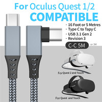 Pour Oculus pour Quest 2 accessoires pur cuivre USB 3.2 Gen 1 câble de liaison Nylon Charge rapide transfert de données 3M 5M Type C VR cordon