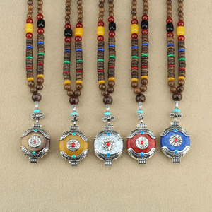Controversia étnica, collar tibetano de Asia occidental, suéter LARGO DE MADERA versátil para hombres y mujeres, accesorios de cadena - Product Image 1