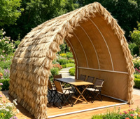Pabellón Exterior de Techo de PE en Forma de Vela, Moderno y Lujoso, con Estructura de Acero Resistente con Recubrimiento en Polvo, Resistente al Viento, para Jardín, Directo de Fábrica