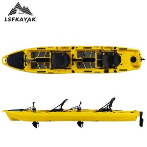 Kayak modulaire LSF 4,5 m pour 2 personnes, kayak à pédales, <span class=keywords><strong>bateau</strong></span> <span class=keywords><strong>de</strong></span> pêche pour la mer et les sports <span class=keywords><strong>de</strong></span> plein air, pédales <span class=keywords><strong>avec</strong></span> ailerons en HDPE durable - Product Image 3
