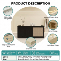 Comptoir de caisse durable au design moderne en panneaux de bois, style luxe léger, pour magasin de vêtements et boutique de mariages