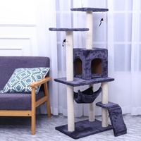 Arbre à chat multi-niveaux avec condo, hamac, rampe, griffoir en sisal et maison de jeu pour chats et chatons