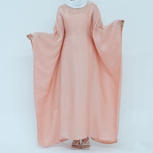Abbigliamento Islamico Estivo in Poliestere a Prezzi Convenienti, Taglie Forti, Abiti Kaftan Etnici Tinta Unita con Cintura, Abaya di Dubai - Product Image 4