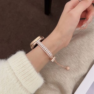 สายนาฬิกาข้อมือ Upro Elegant Pearl Jewelry สำหรับ Apple Watch Series 11 10 9 8 SE ประดับเพชรซิร์คอนหรูหรา สายโลหะแบบโซ่สำหรับ iWatch - Product Image 6
