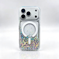 Coque magnétique en TPU à paillettes effet sable mouvant Dopamine pour iPhone 18 Pro Max, avec grande découpe pour objectif, antichoc, pour femmes