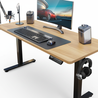 Bureau Moderne en Bois Extensible et Portable à Double Moteur, Personnalisable en Masse, avec Pieds Réglables en Hauteur et Largeur