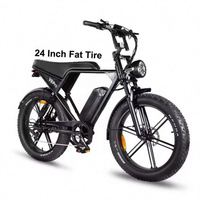 Vélo électrique V8 Pro Plus, vélo tout-terrain électrique de 20 pouces et 24 pouces, vélo à gros pneus, bon amortisseur, vélo à 7 vitesses, stock européen